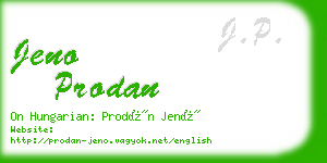 jeno prodan business card